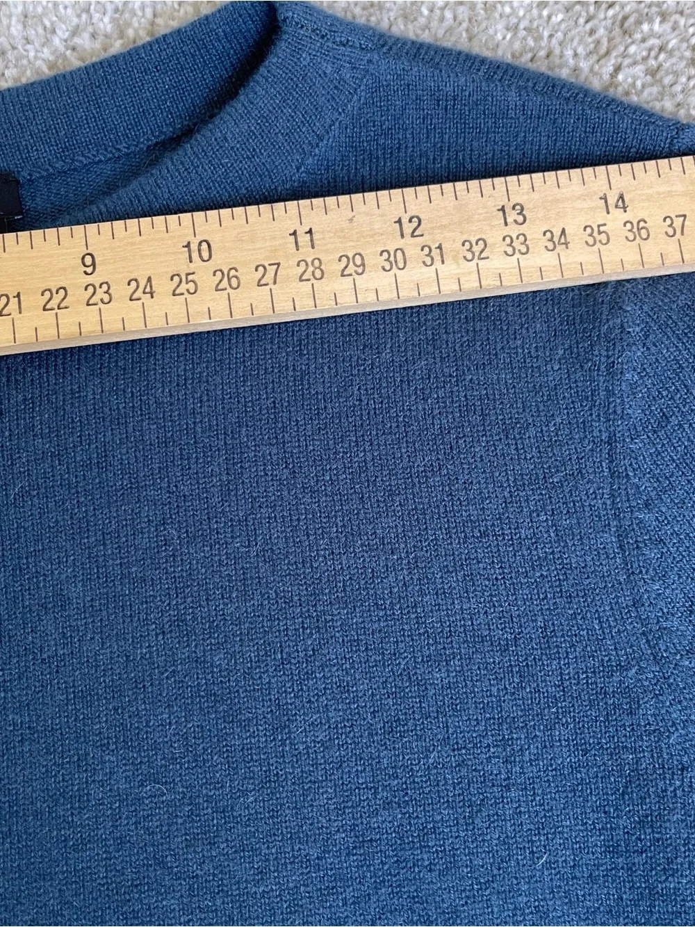 Talbots Sweater Womens 100% Cashmere Size Lp Blue Crew Neck Soft Minimal